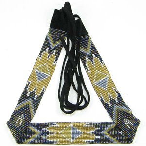 Rainbow Black Golden Beaded Cowboy Hat Band Waist Belt