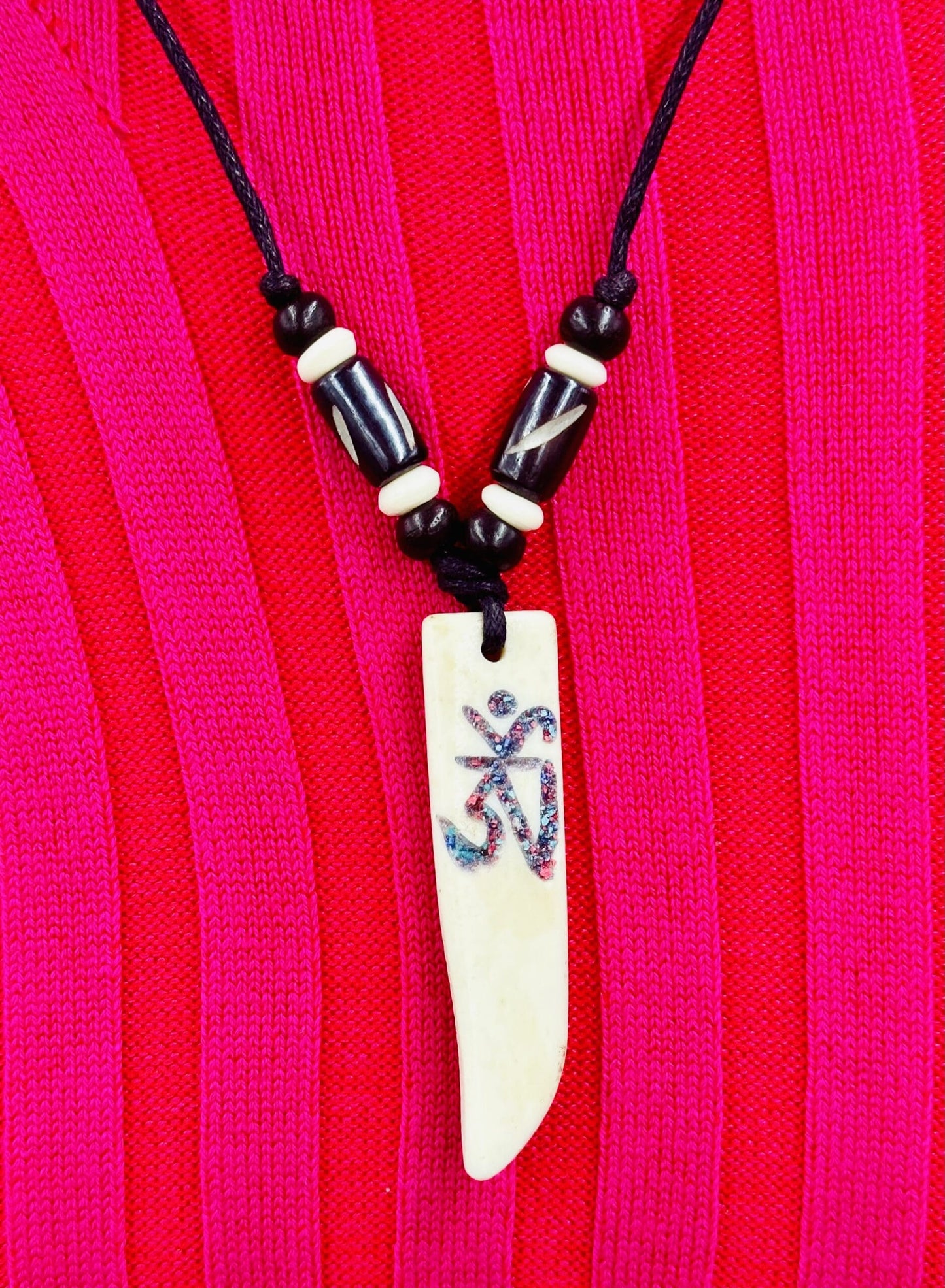 Handmade Tibetan Adjustable Om/Eyes of The Buddha Necklace
