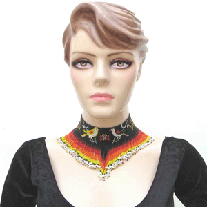 Fiery Birds Handmade Beaded Choker Necklace