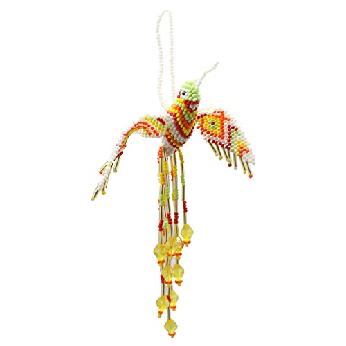 Beaded Hanging Hummingbird Home decor (Yellow White Orange)