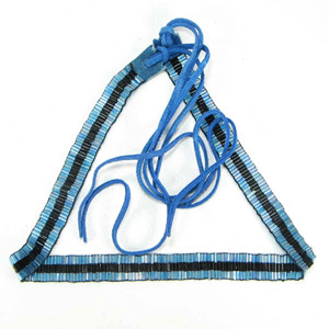 Blue Black Bugle Beaded Waist Belt Cowboy Hat Band Handmade