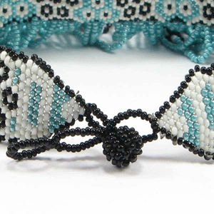 Handmade Beaded Turquoise Blue Seed Bead Choker Necklace