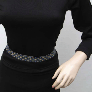 Black Green Blue Beaded Geometrical Beadwork Cowboy Hat Band Belt