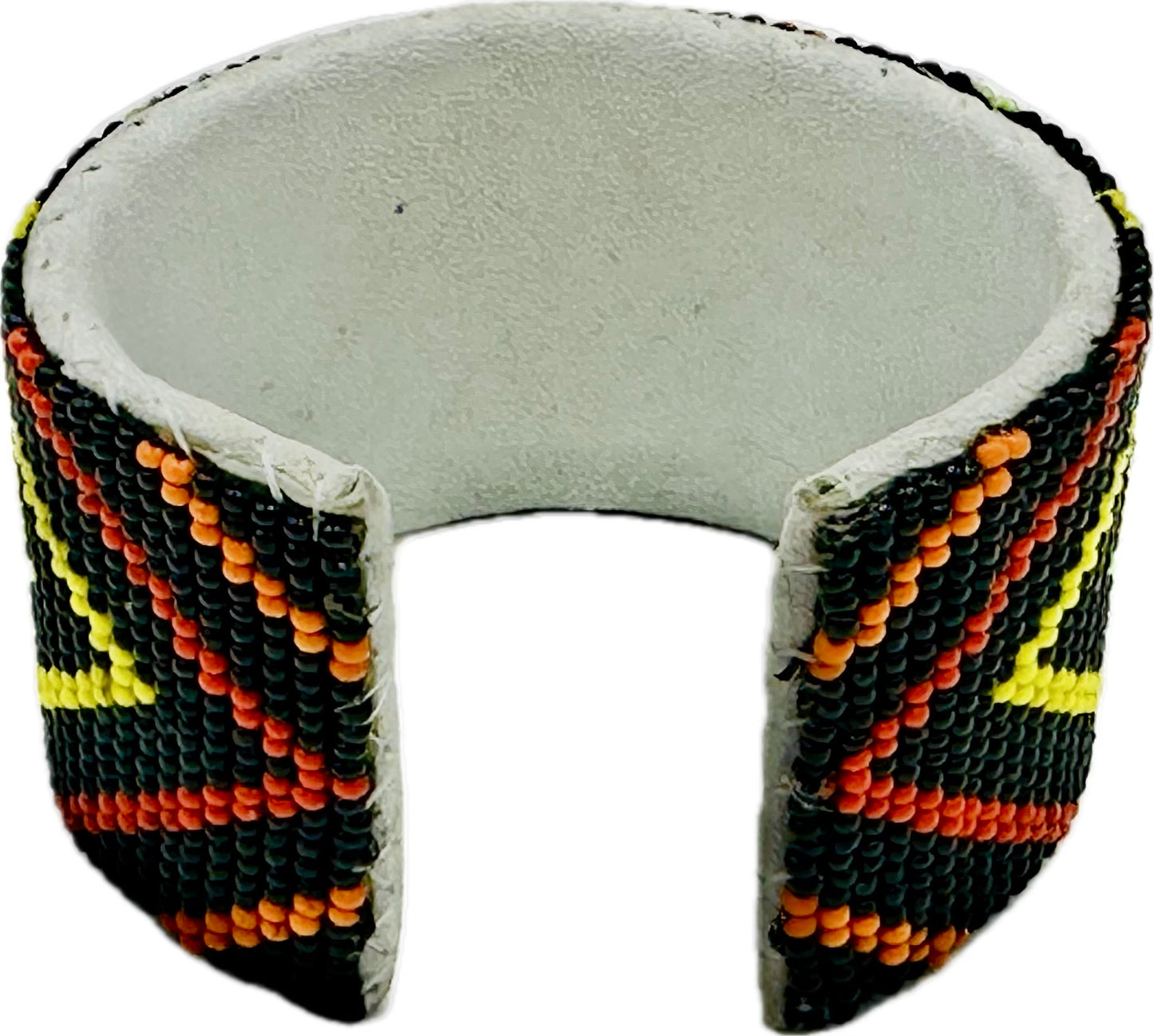 Handmade Black Geometric pattern Leather Cuff Bracelet
