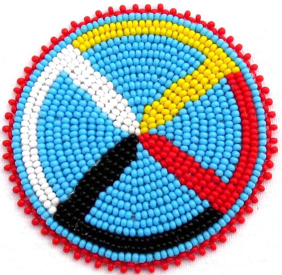 Beaded Rosette Native Inspired 2-1/2 Inch