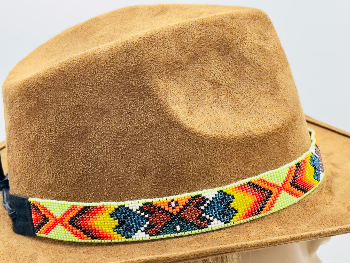 Handmade Green Multicolored Cowboy Rodeo adjustable Hatband