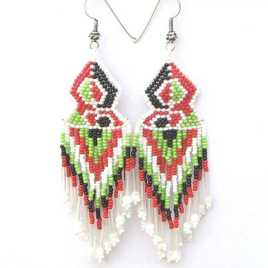 Handmade Multicolored Geometric Beaded Earrings
