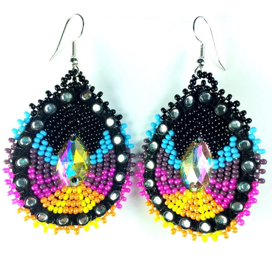 3-Inch Rainbow Teardrop Earrings – Handmade with Hypoallergenic Hooks