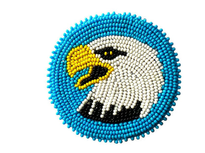 New Handmade Bald Eagle Beaded Craft Appliques Rosette R58/16