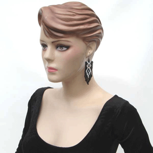 Handmade Beaded Black Seed Bead Big Earrings
