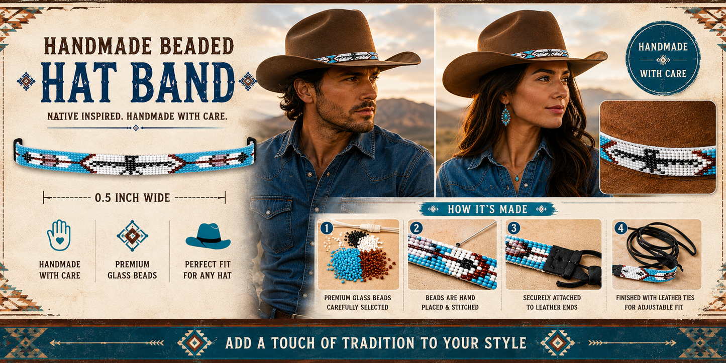 Heritage-Inspired Thunderbird Beadwork in a Sleek 0.5 Inch Design