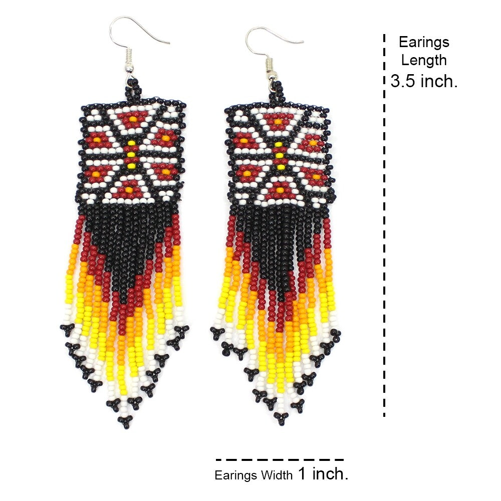 Handmade Beaded Multicolor Seed Bead Earrings