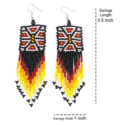 Handmade Beaded Multicolor Seed Bead Earrings