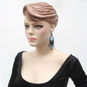 Handmade Beaded Black Seed Bead Big Earrings