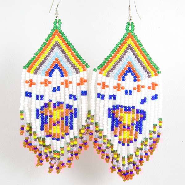 Handmade Beaded Multicolor Seed Bead Earrings