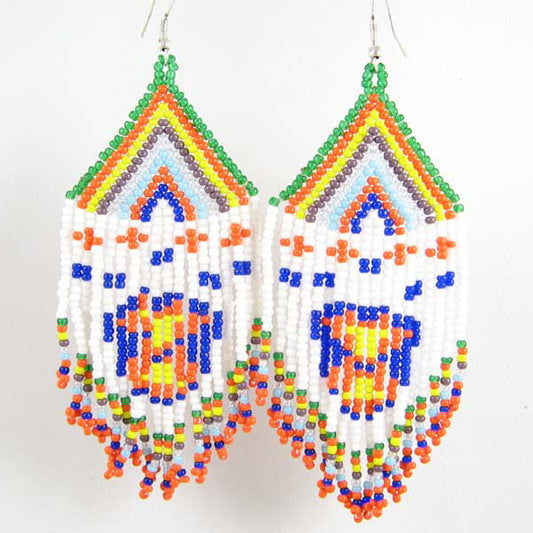 Handmade Beaded Multicolor Seed Bead Earrings