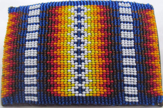 Large 5 Inch Southwestern Native American Rectangular Beaded Buckle