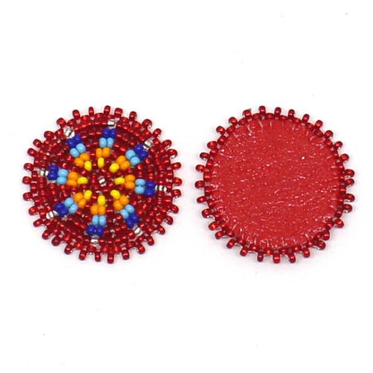 Handmade beaded 2 of 1.2 “trans red shiny rosettes