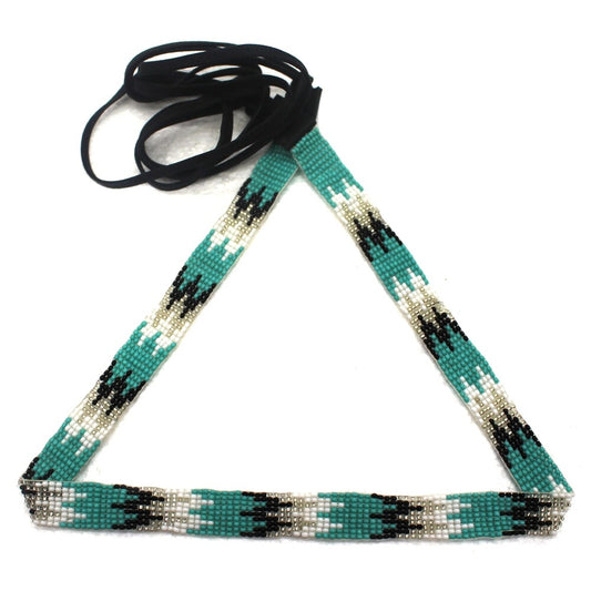 Handmade Turquoise Blue Black White Cowboy Hatband
