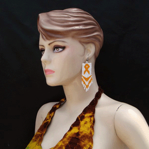 Handmade Beaded Fight For Democracy Awareness Ribbon Earrings