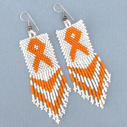 Handmade Beaded Fight For Democracy Awareness Ribbon Earrings