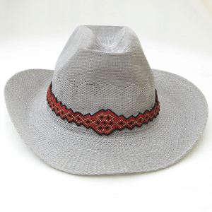 Coral Red Golden Seed Beaded Cowboy Hat Band Belt Handmade