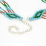 Blue Green Red Beaded African Necklace Earrings S/31/7