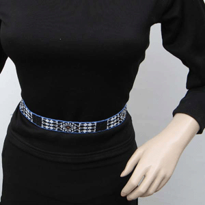 Medicine Man's Eye Beadwork Blue Black Beaded Cowboy Hat Band Belt
