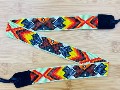 Handmade Green Multicolored Cowboy Rodeo adjustable Hatband