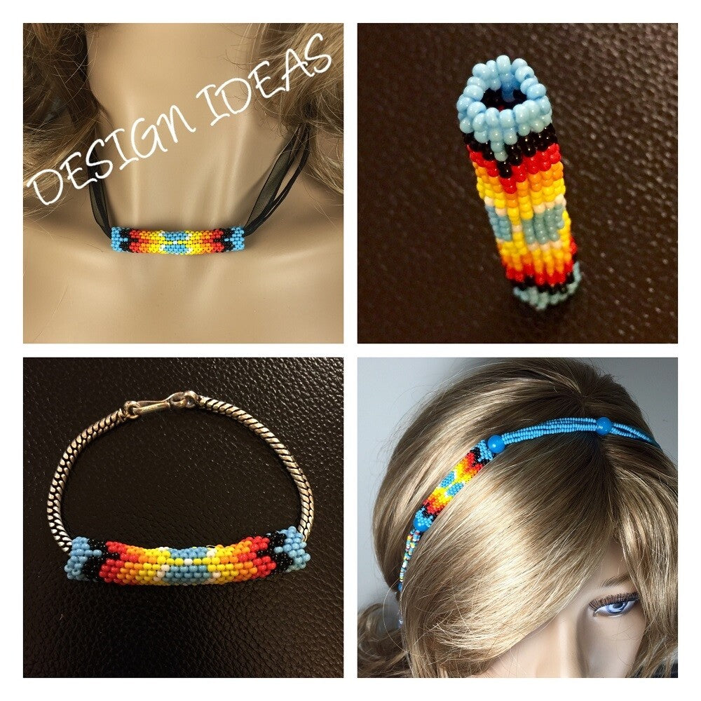 Pair Of Tubular Beaded Beads 2 1/4 Inch