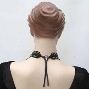 Vibrant Green Black Medallion Choker Necklace