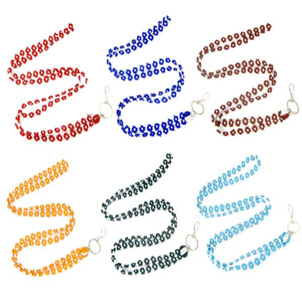 Multicolor Seed Beads Beaded Id Holder Lanyard Lot 6 Pc