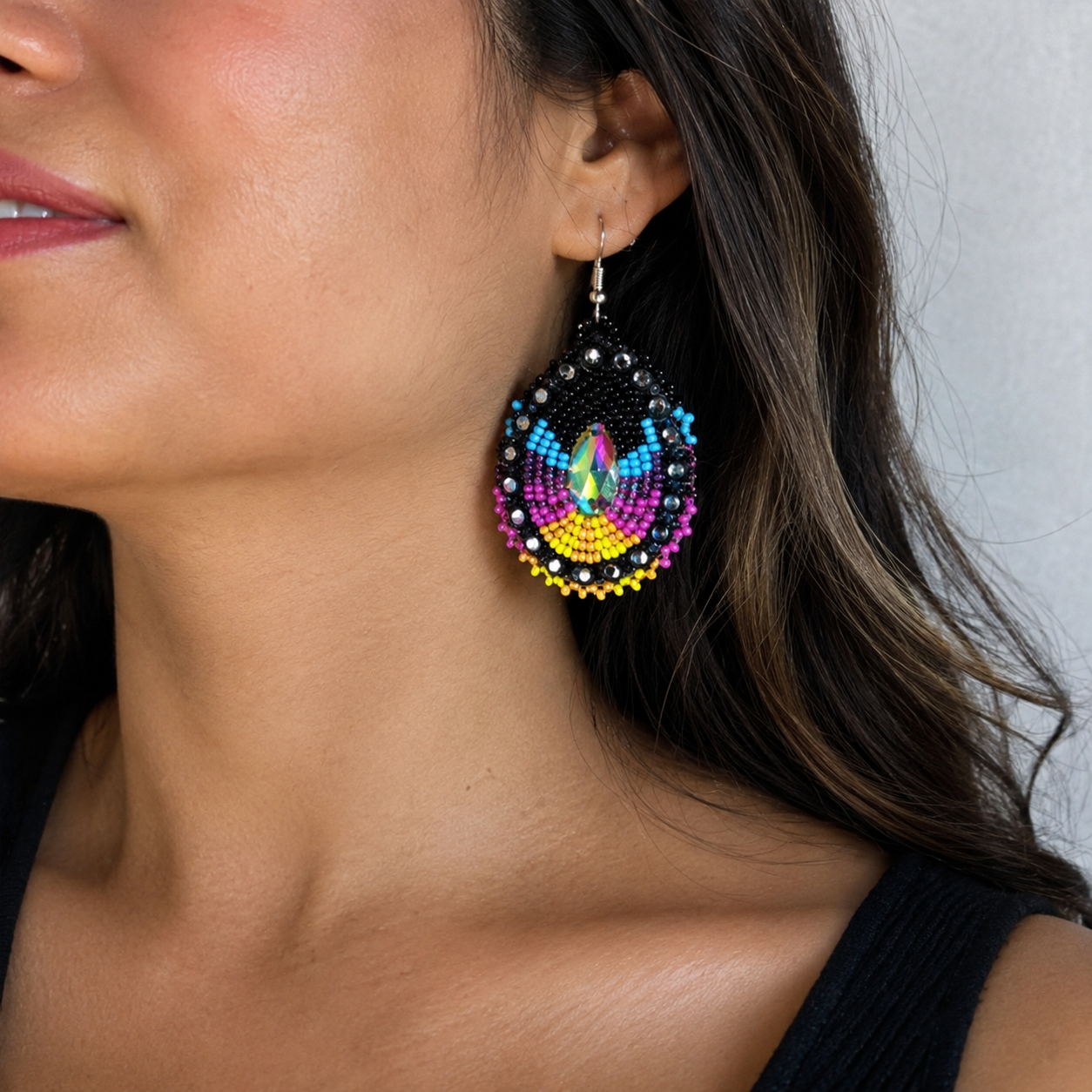 3-Inch Rainbow Teardrop Earrings – Handmade with Hypoallergenic Hooks