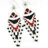 New Women Red Black Handcrafted Beaded Native Inspired Fashion Earrings E15/38