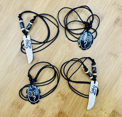 Handmade Tibetan Adjustable Om/Eyes of The Buddha Necklace
