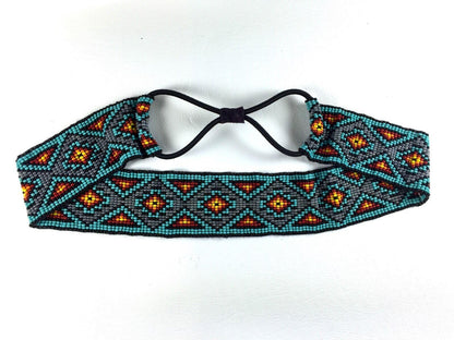 Native Style Handcrafted Beaded Multi-Color Stretchable Hair Band/Headband Z54/5