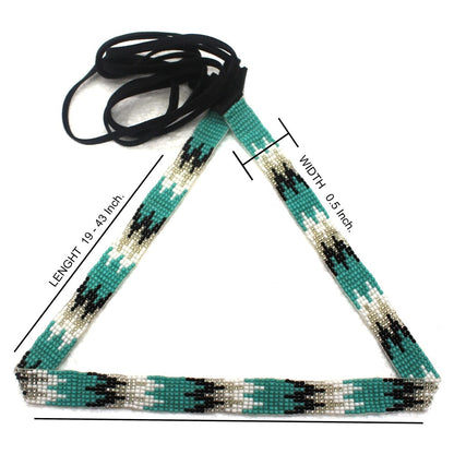 Handmade Turquoise Blue Black White Cowboy Hatband