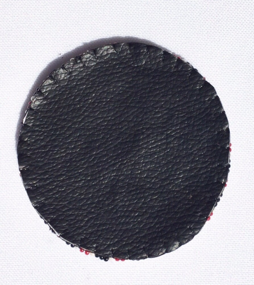 Black Blue Thunderbird Beaded Rosette 2.7 “ rosette