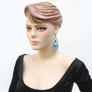 Handmade Beaded Turquoise Blue Color Seed Bead Big Earrings