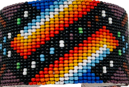 Handmade beaded Purple Multicolored Hard Cuff bracelet