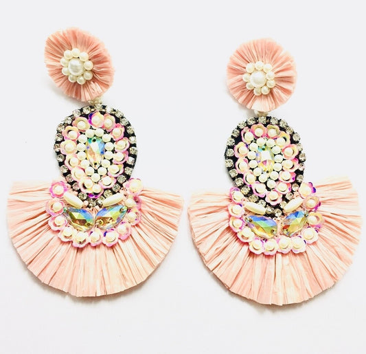Handmade Pink Trendy Fashion Post Earrings