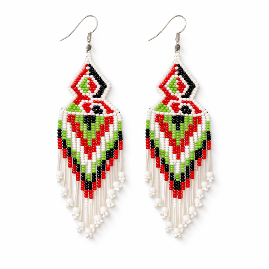 Handmade Multicolored Geometric Beaded Earrings