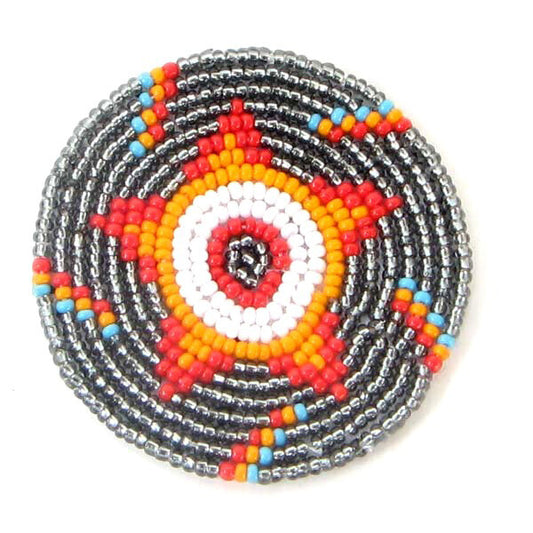 Orange Grey White Art & Craft Applique Iron On Beaded Patch Handmade