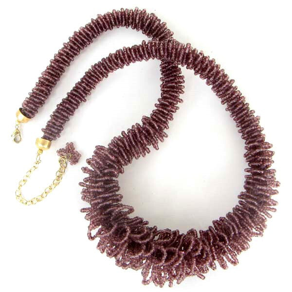 Handmade Beaded Brown Color Statement Necklace
