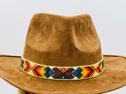 Handmade Green Multicolored Cowboy Rodeo adjustable Hatband