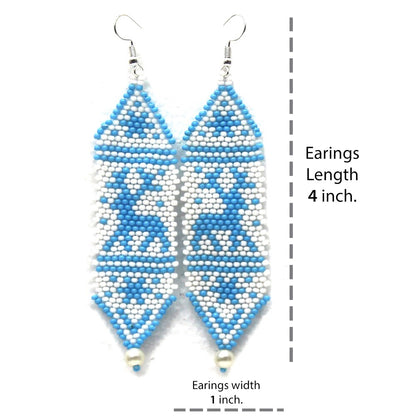 Handmade Turquoise Holiday Reindeer Christmas Fashion Hook Earrings - Festive Reindeer Design