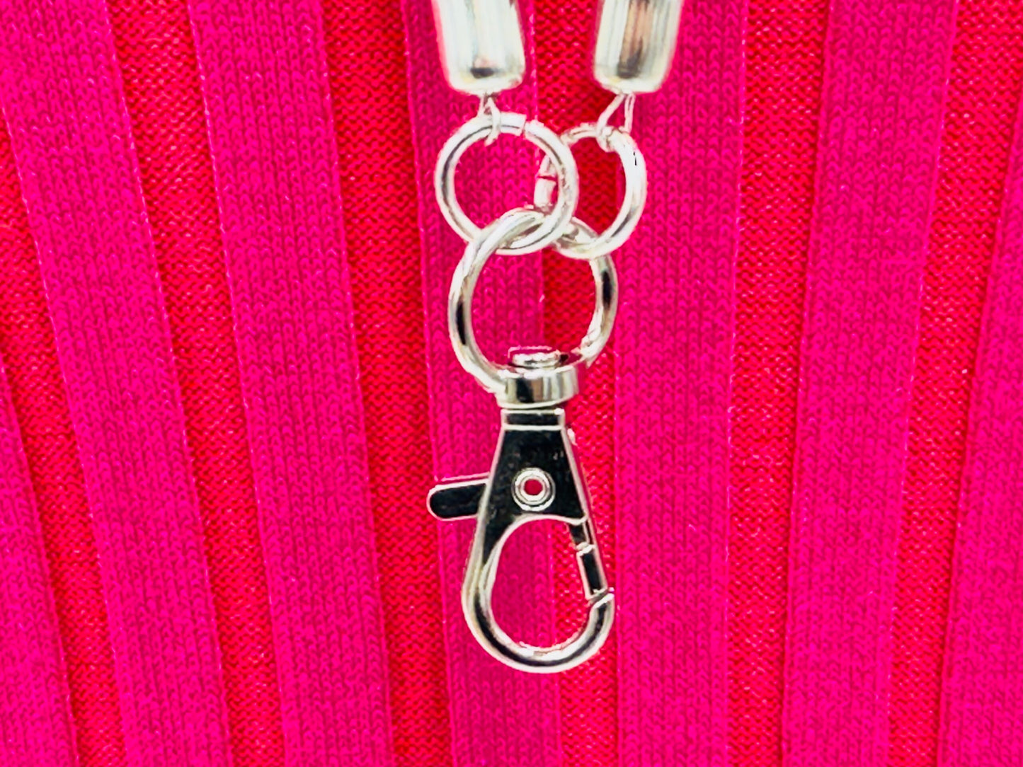 Handmade beaded Grey rope style lanyard
