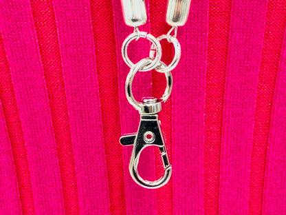Handmade beaded Grey rope style lanyard