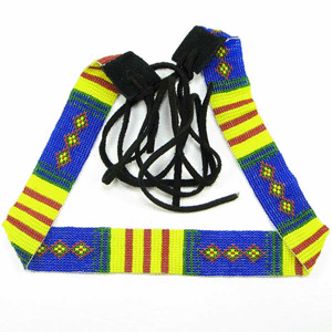 Blue Yellow Red Seed Beaded Cowboy Hat Band Belt Handmade