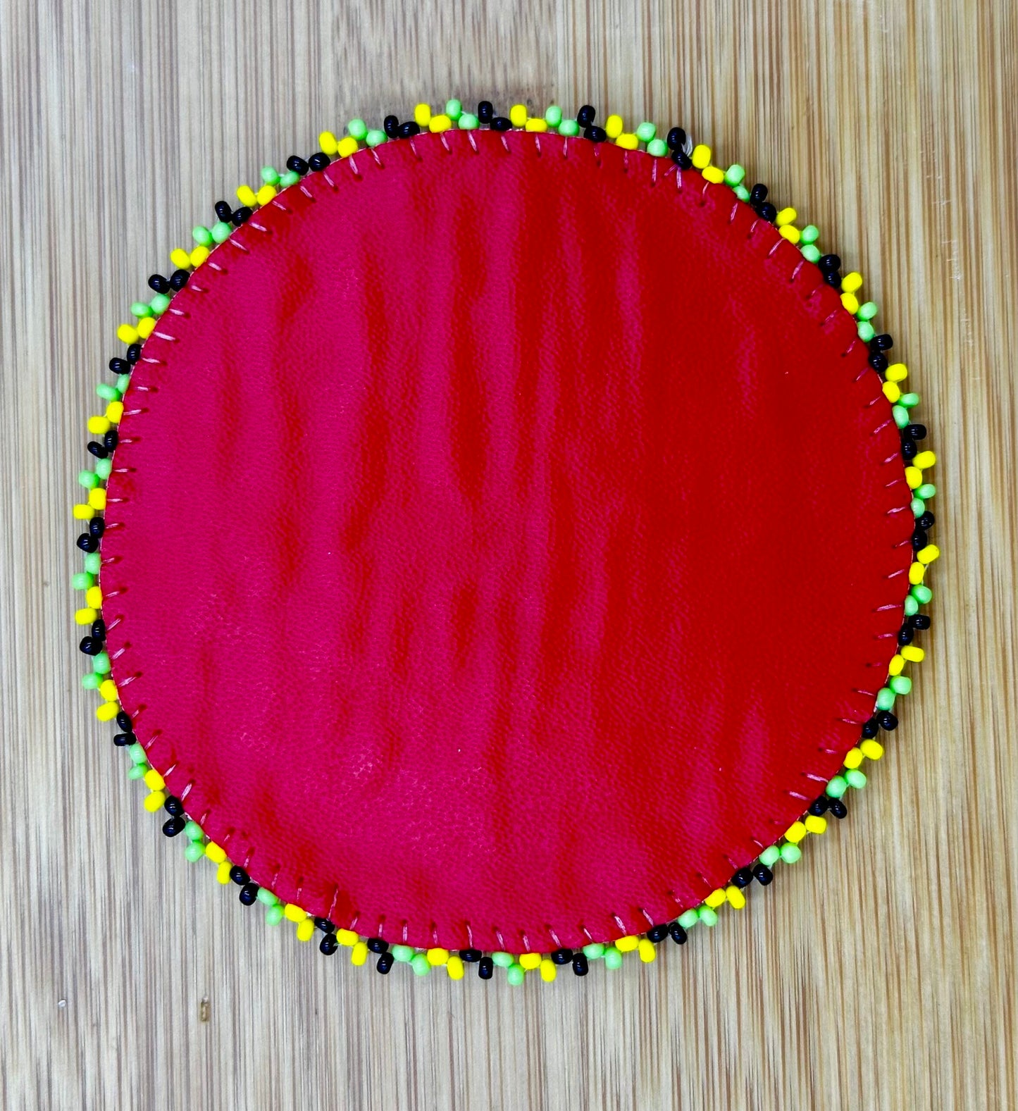 Handmade beaded Yellow Flower Aztec 3 inch rosette/applique